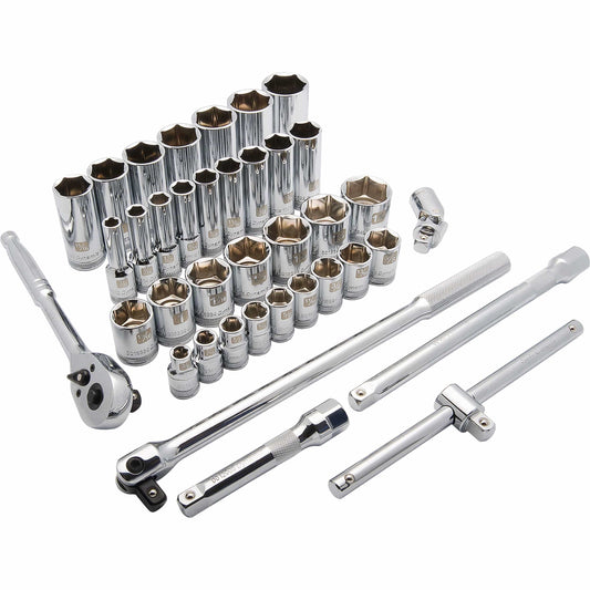 1/2" Drive 38pc 6-Point Standard/Deep SAE Socket Set, 3/8" - 1-5/16" alt 0