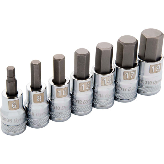 1/2" Drive 7pc Metric Standard Hex Socket Set, 6mm - 19mm alt 0