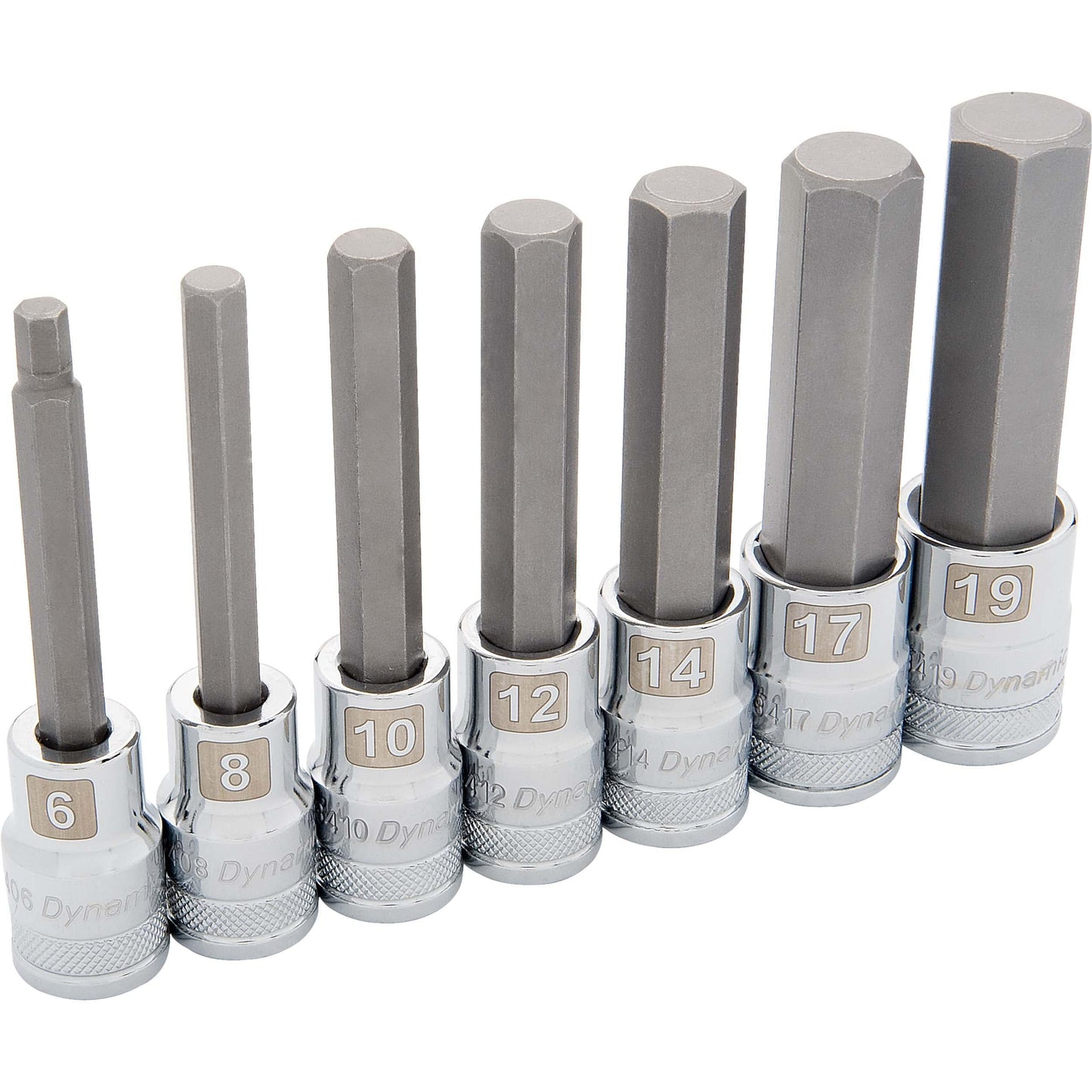 1/2" Drive 7pc Metric Long Hex Socket Set, 6mm - 19mm alt 0