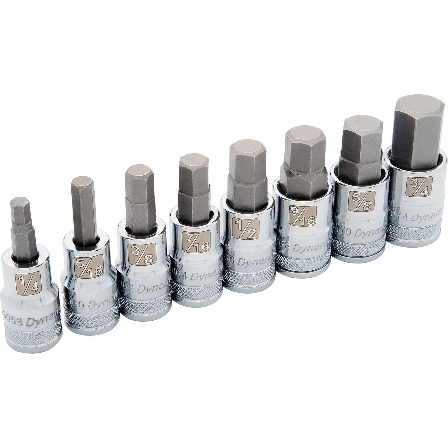 1/2" Drive 8pc Standard SAE Hex Socket Set, 1/4" - 3/4" alt 0