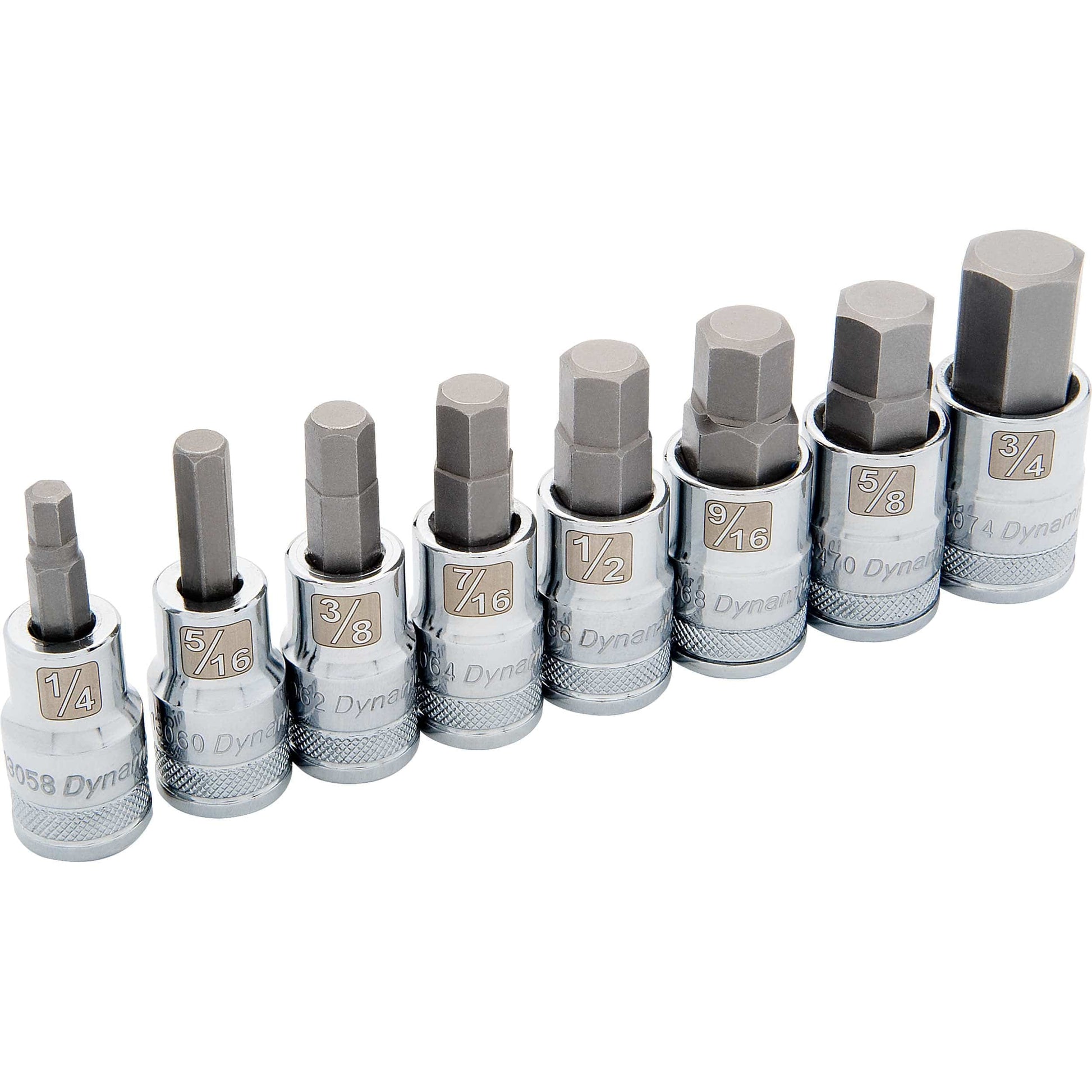 1/2" Drive 8pc Standard SAE Hex Socket Set, 1/4" - 3/4" alt 0