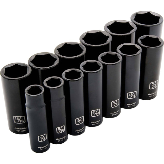 1/2" Drive 13pc 6-Point Deep Impact SAE Socket Set, 1/2" - 1-1/4" alt 0