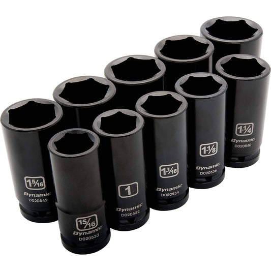 3/4" Drive 10pc 6-Point Deep Impact SAE Socket Set, 15/16" - 1-5/8" alt 0