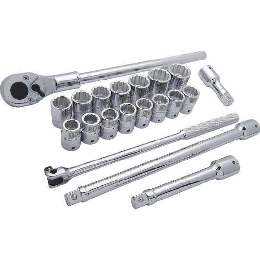 3/4" Drive 20pc 12-Point Standard Metric Socket Set, 19mm - 36mm alt 0