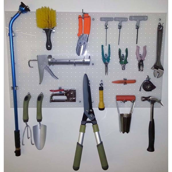 Pegboards with 22 pc DuraHook Assortmnt & Wall Mntng Hardware, Set of 2 - White alt 0