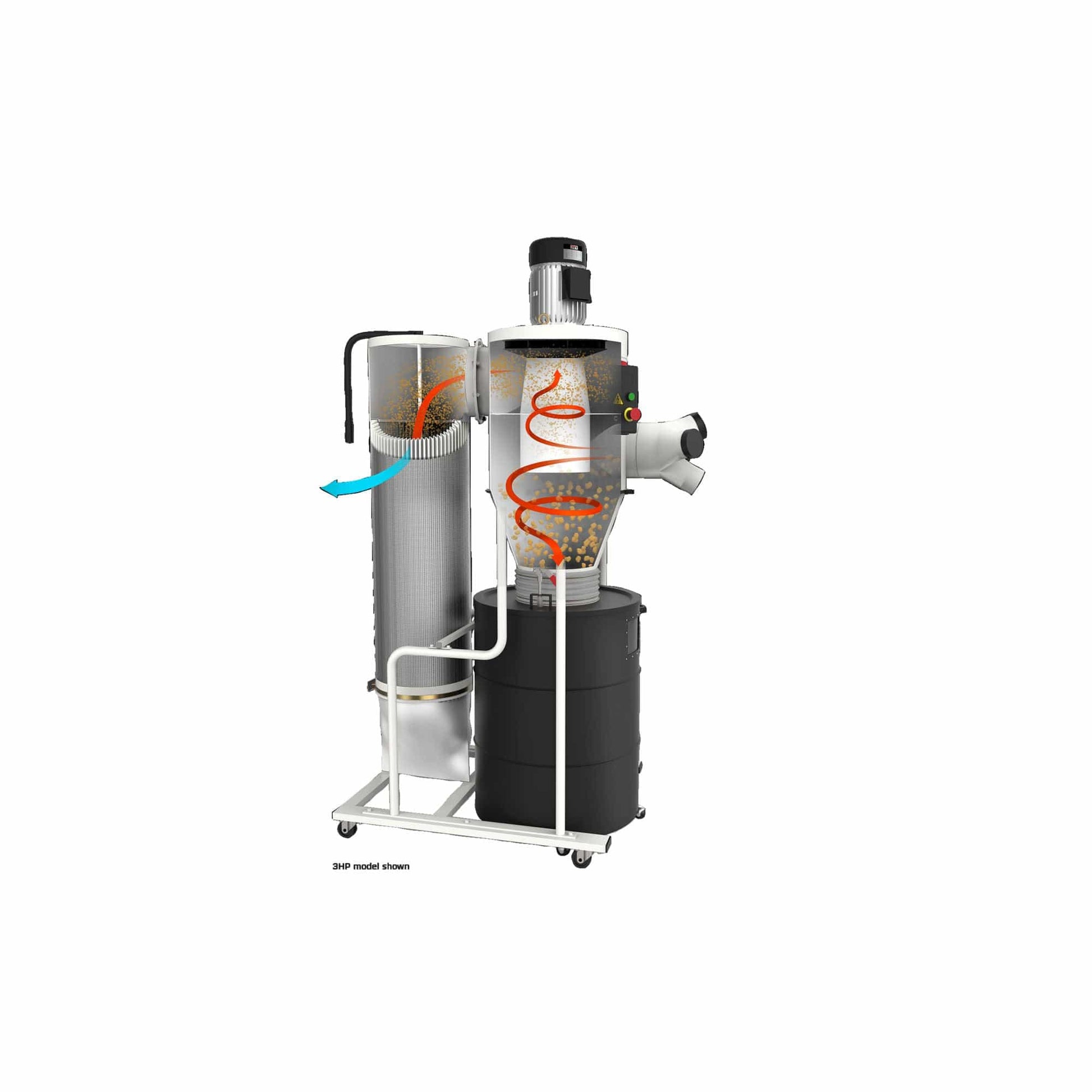 Cyclone Dust Collector with 2-Micron Canister Filter - 2 HP 1 Ph 230V - JCDC-2 alt 0