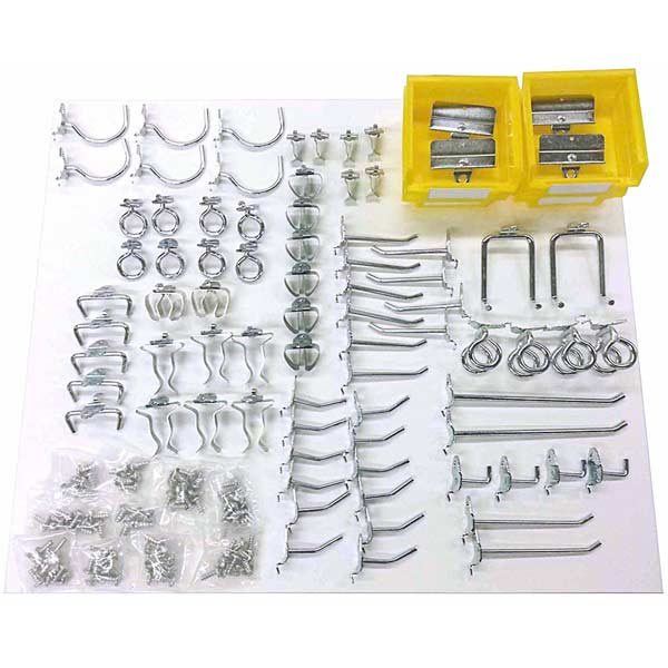83 Pc Steel Hook and Bin Assortment for DuraBoard or Pegboard alt 0