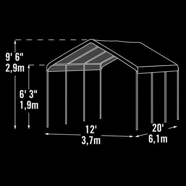 Super Max 12' x 20', Premium Canopy, White alt 0
