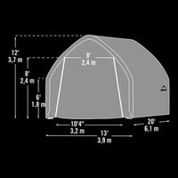 Garage-in-a-Box 13' x 20' x 12', Peak Style for SUV/Truck, Gray alt 0