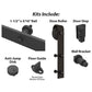Black Solid Steel Sliding Rolling Barn Door Hardware Kit for alt 1