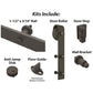 Espresso Solid Steel Sliding Rolling Barn Door Hardware Kit alt 1