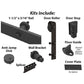 Black Solid Steel Sliding Rolling Barn Door Hardware Kit for alt 1
