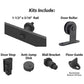 Black Solid Steel Decorative Sliding Rolling Barn Door Hardw alt 2