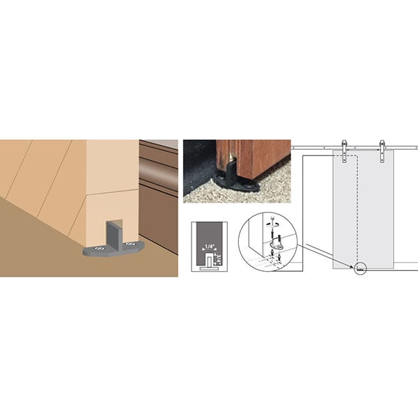 Black Solid Steel Sliding Rolling Barn Door Hardware Kit for alt 3