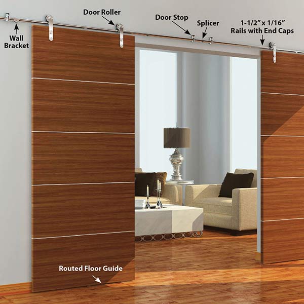Stainless Steel -304  Grade-Sliding Rolling Barn Door Hardwa alt 2