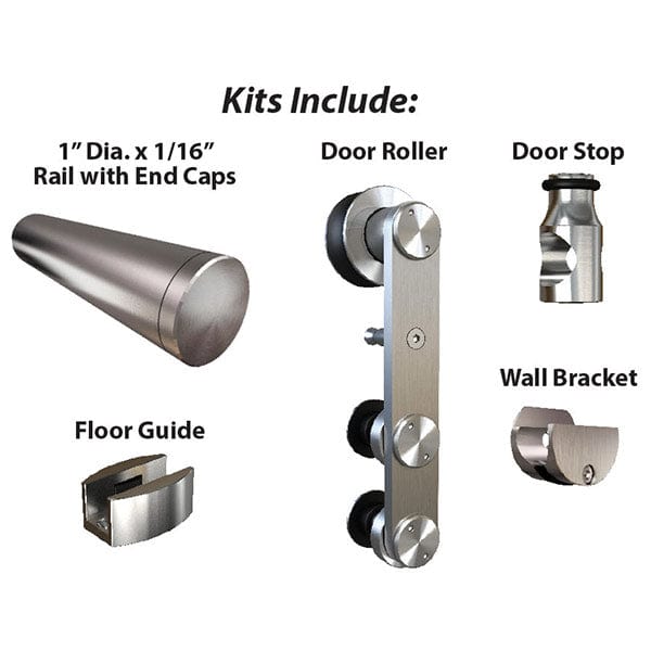 Stainless Steel -304  Grade-Sliding Rolling Door Hardware Ki alt 1