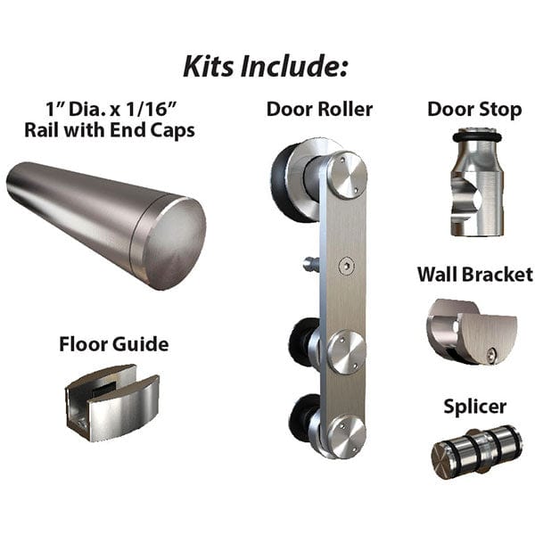 Stainless Steel -304  Grade-Sliding Rolling Door Hardware Ki alt 1