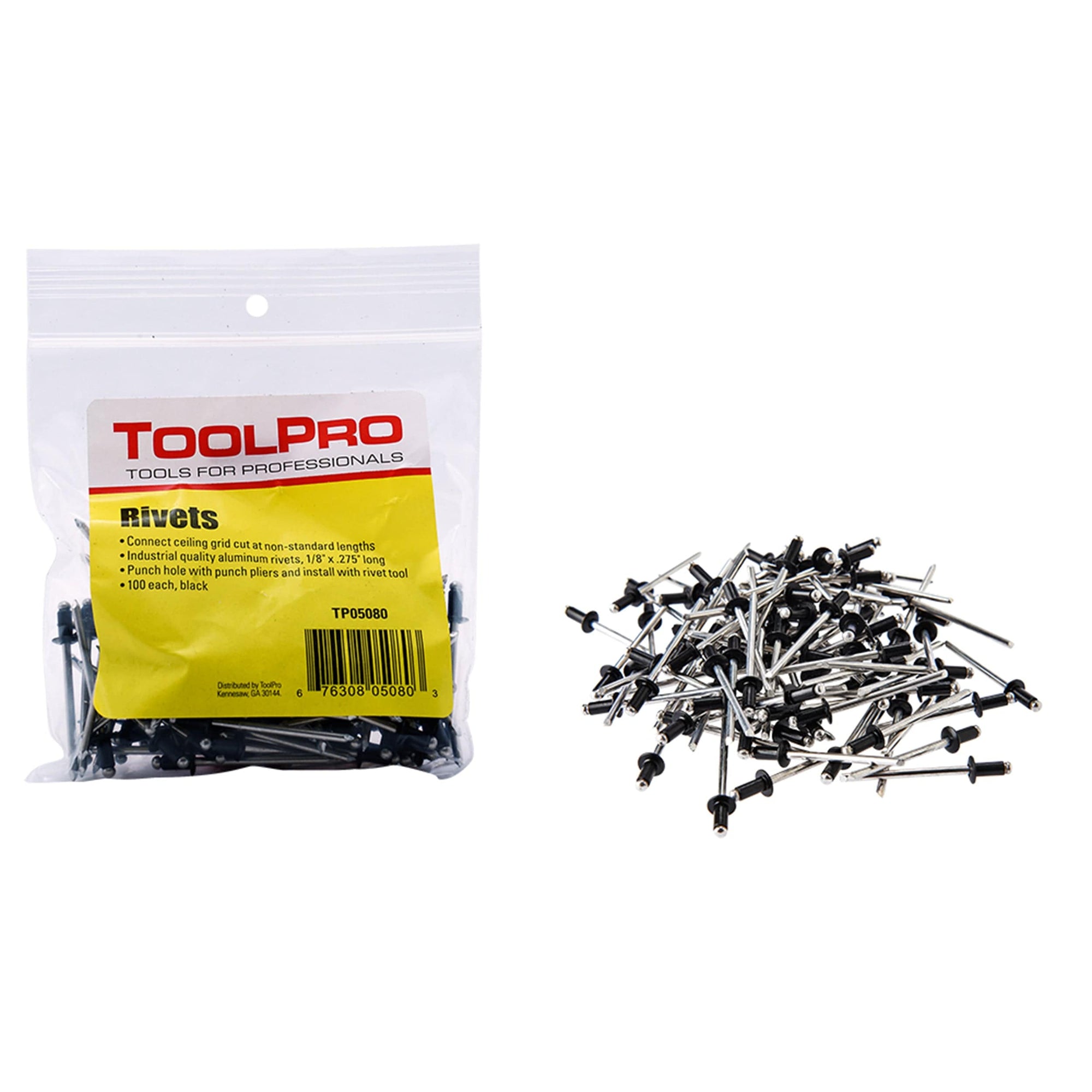 Pull Rivets, Black, 1/8", 100-Pack alt 0