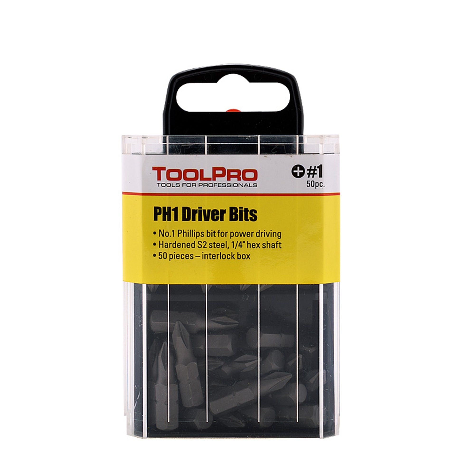 ToolPro #1 Phillips Bit, 50-Pack Interlocking Box alt 0