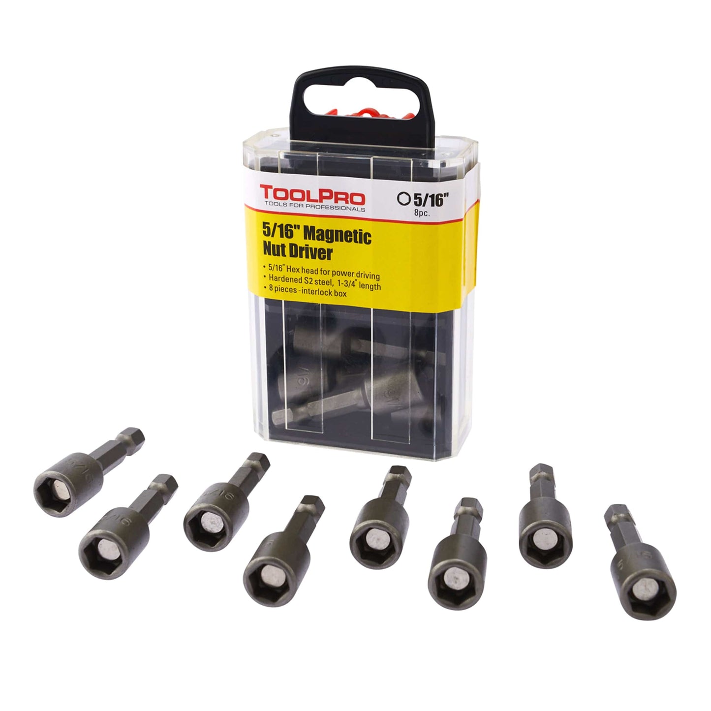 ToolPro 5/16" Magnetic Nut Setter, 1-3/4" length, 8-Pack Int alt 0