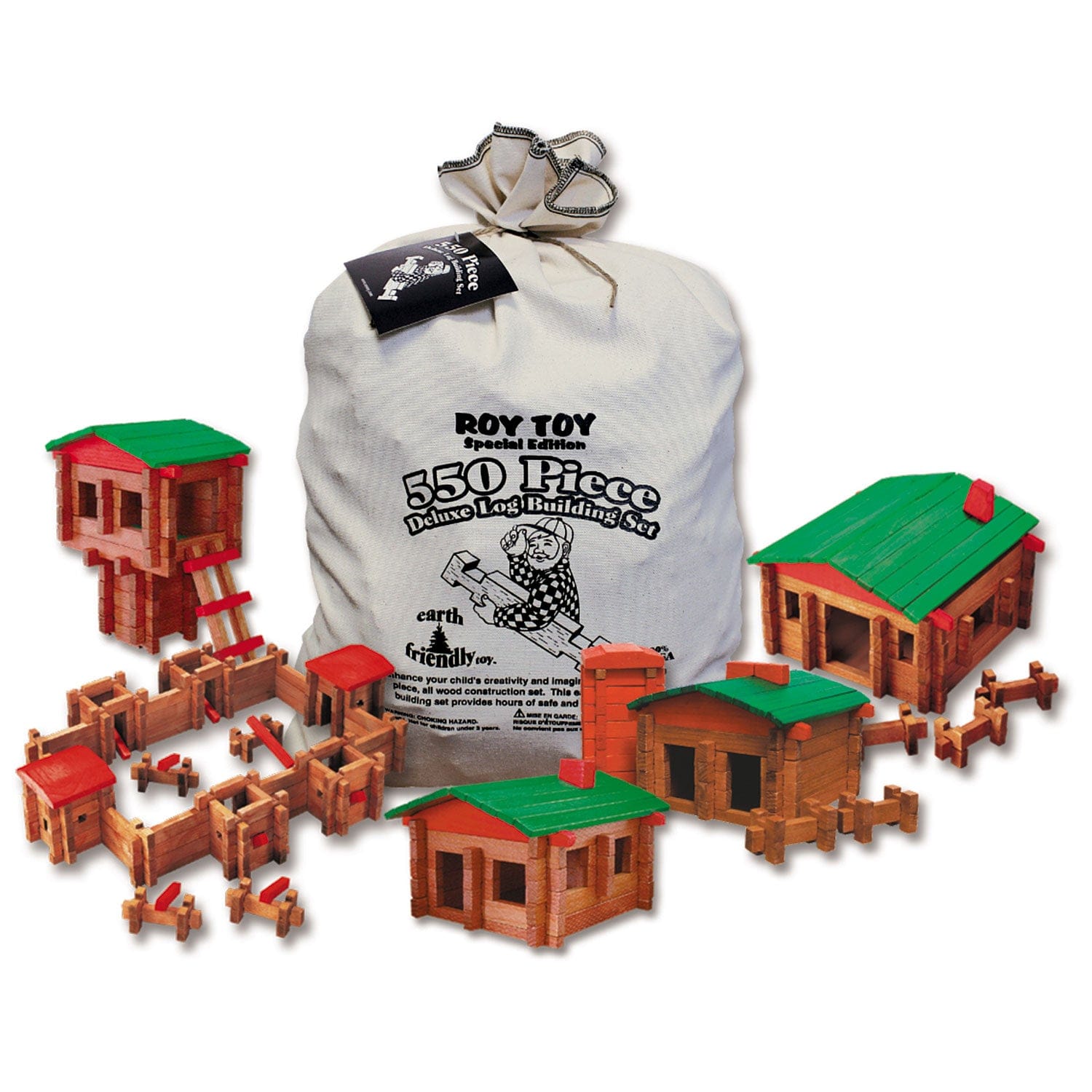 Deluxe Log Building Set - 550 Piece alt 0