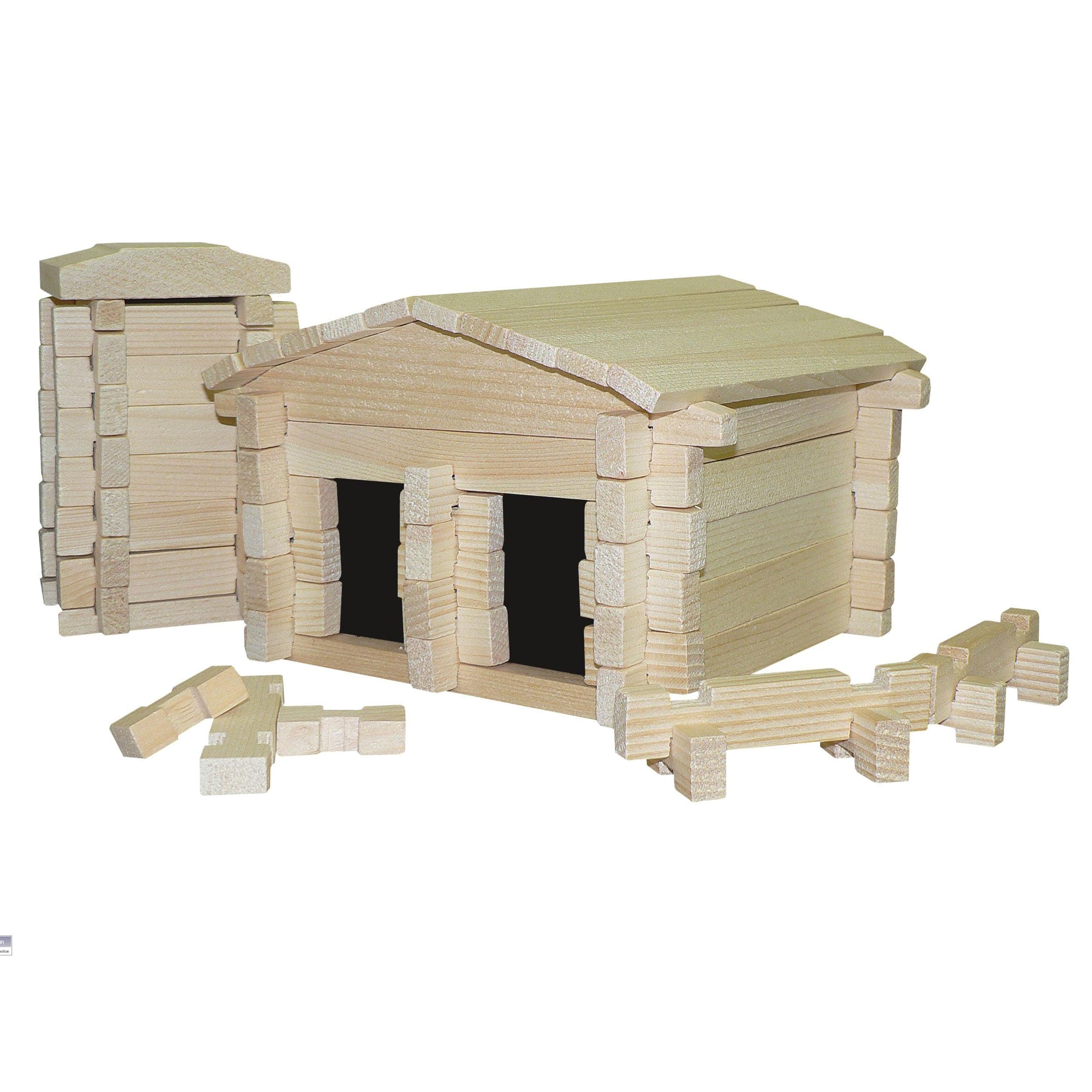 Roy Toy Deluxe Log Building Set 550 Piece Woodcraft
