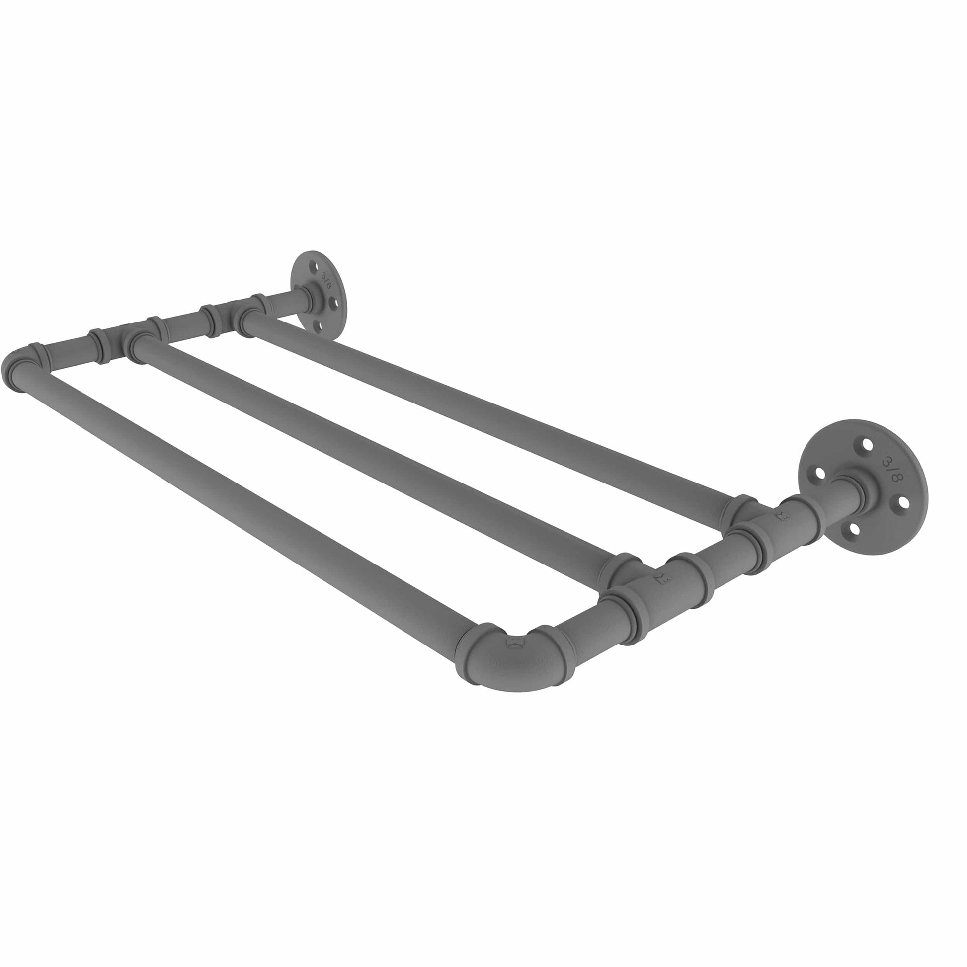  30" Wall Mounted Towel Shelf, Matt Gray Finish alt 0