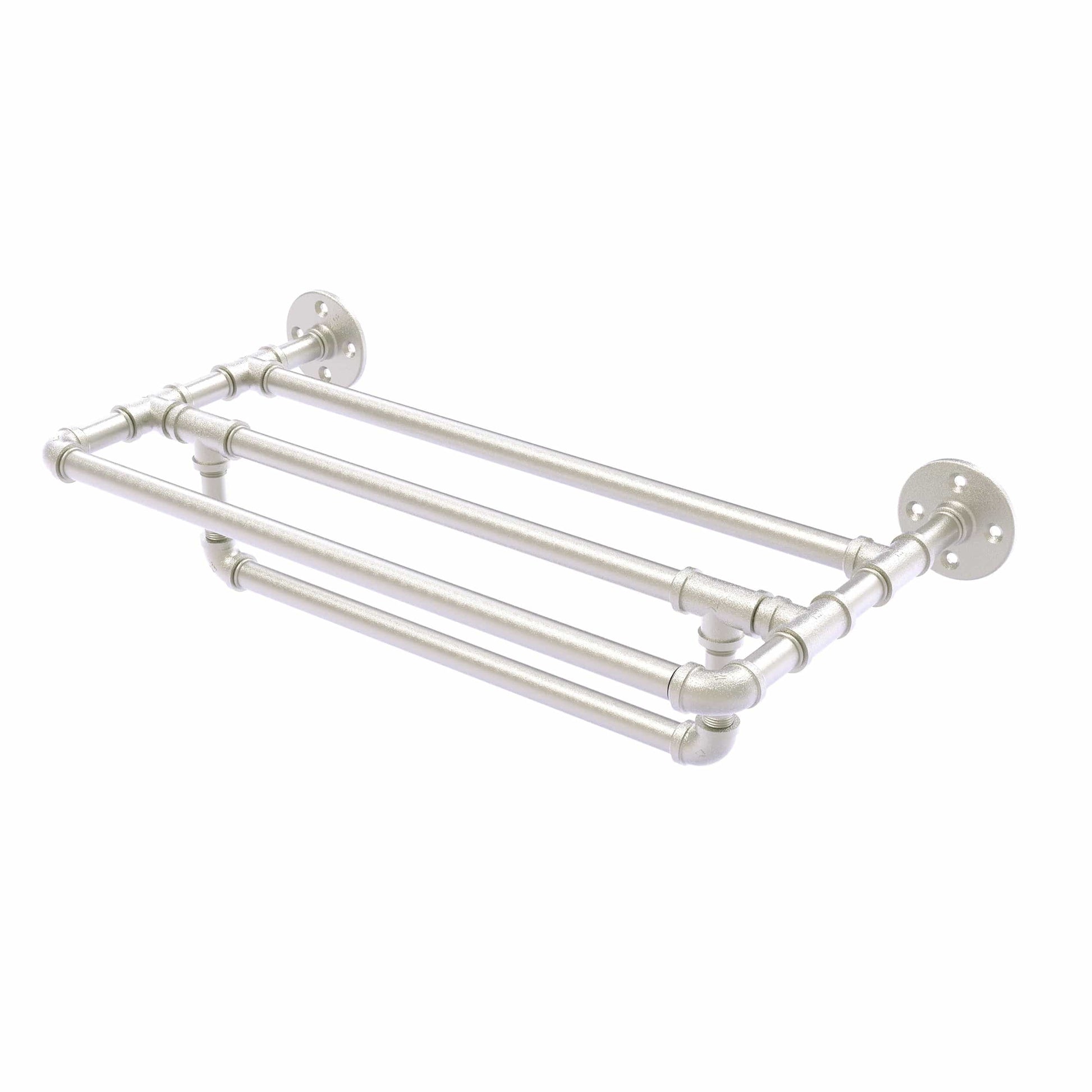  24" Wall Mounted Towel Shelf with Towel Bar, Satin Nickel Finish alt 0