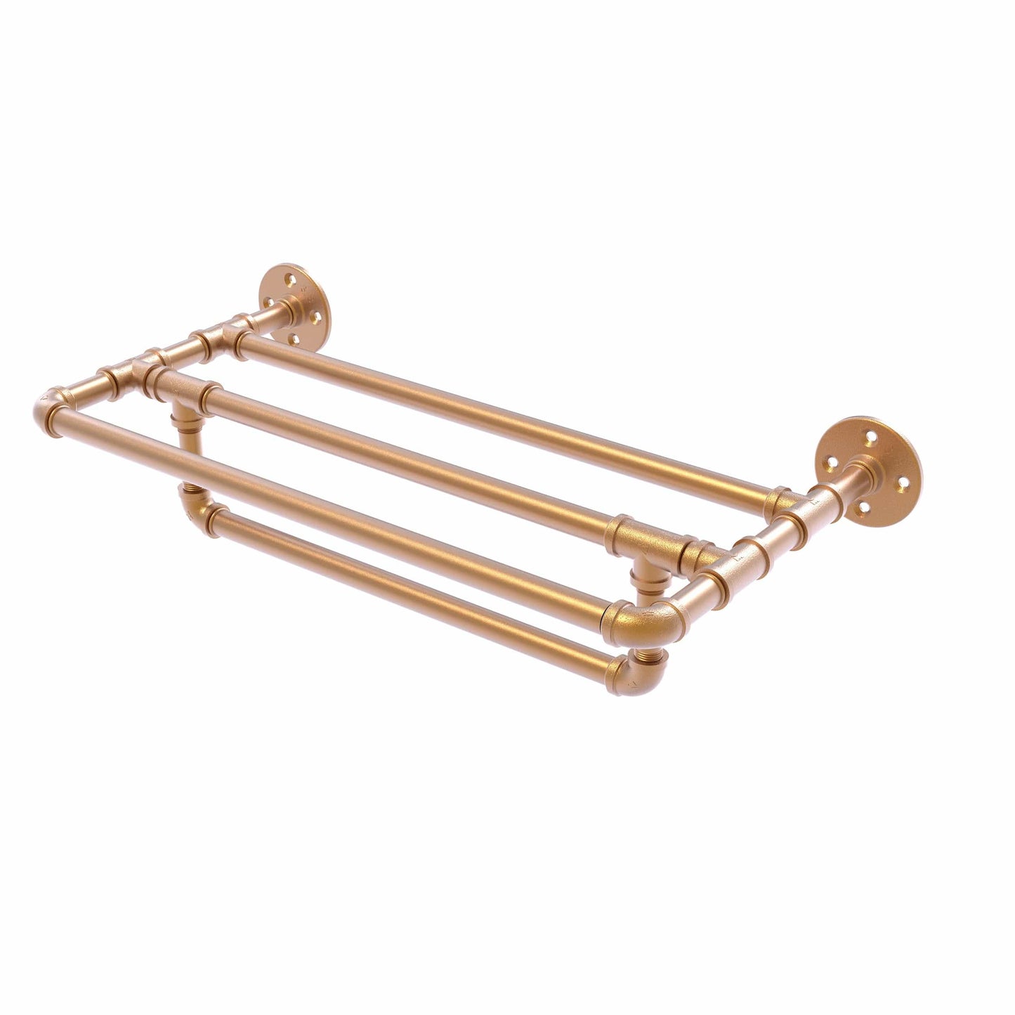  30" Wall Mounted Towel Shelf with Towel Bar, Brushed Bronze Finish alt 0