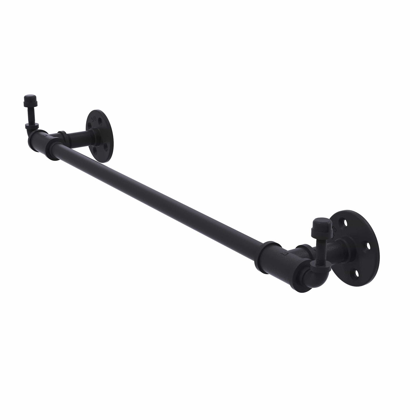  36" Towel Bar with Integrated Hooks, Matt Black Finish alt 0