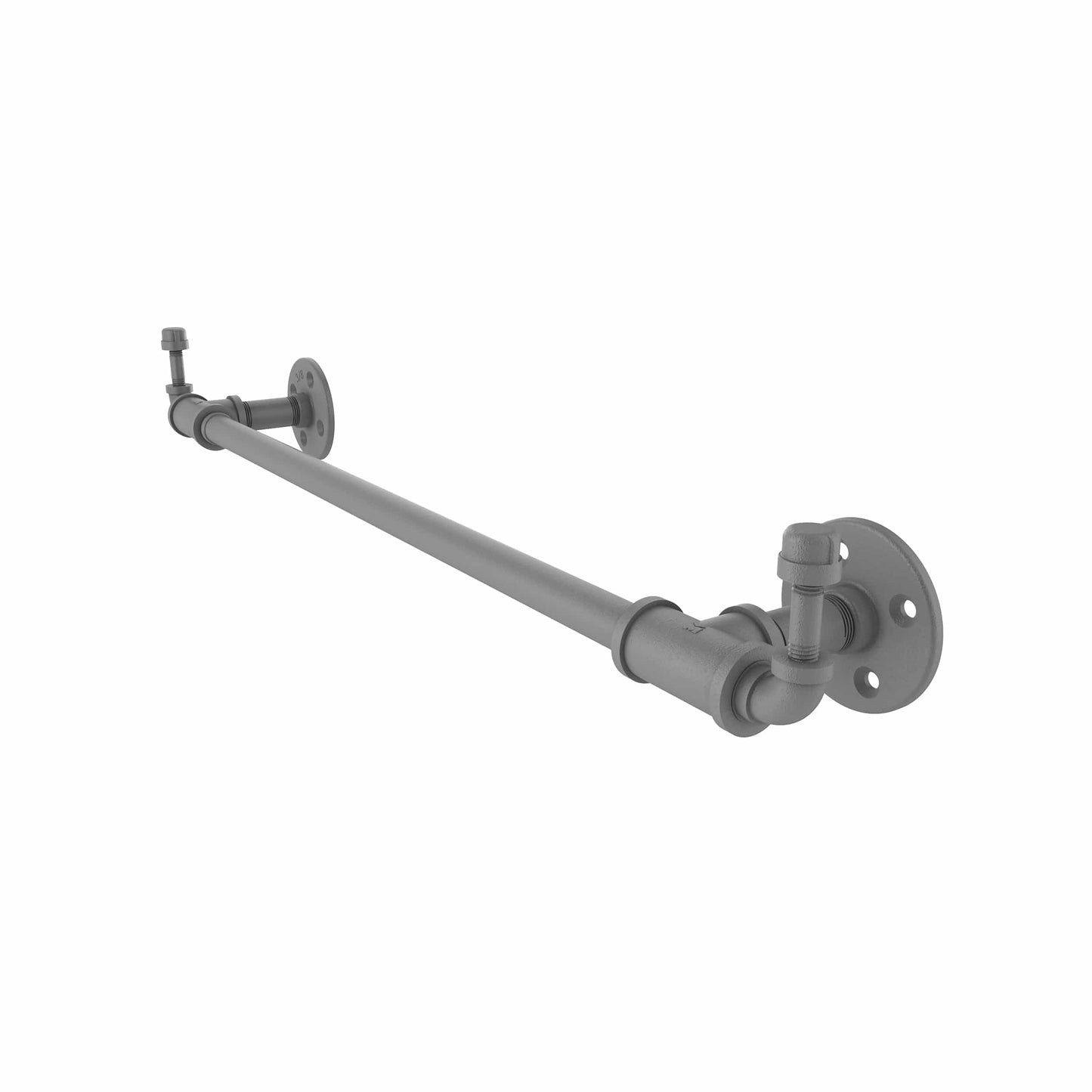  36" Towel Bar with Integrated Hooks, Matt Gray Finish alt 0