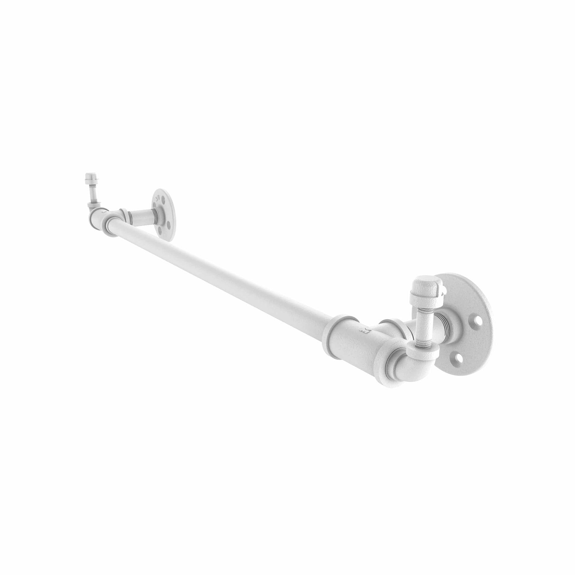  36" Towel Bar with Integrated Hooks, Matt White Finish alt 0