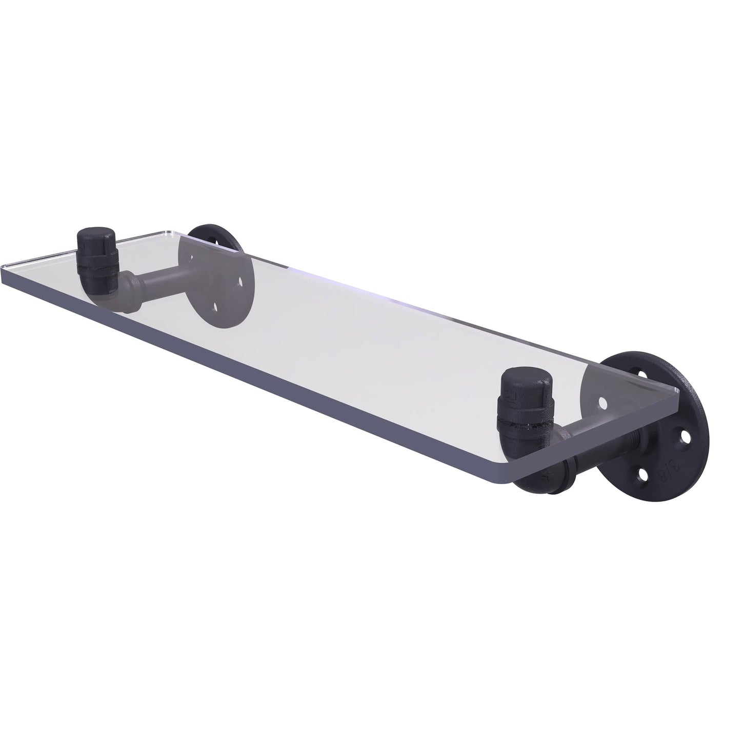  16" Glass Shelf, Matt Black Finish alt 0