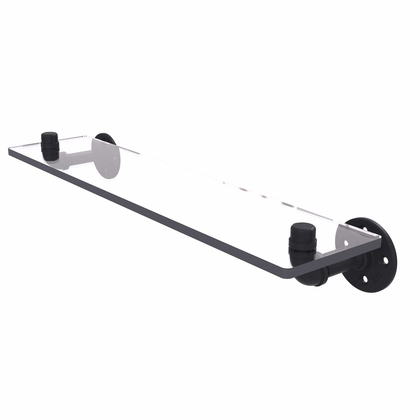  22" Glass Shelf, Matt Black Finish alt 0