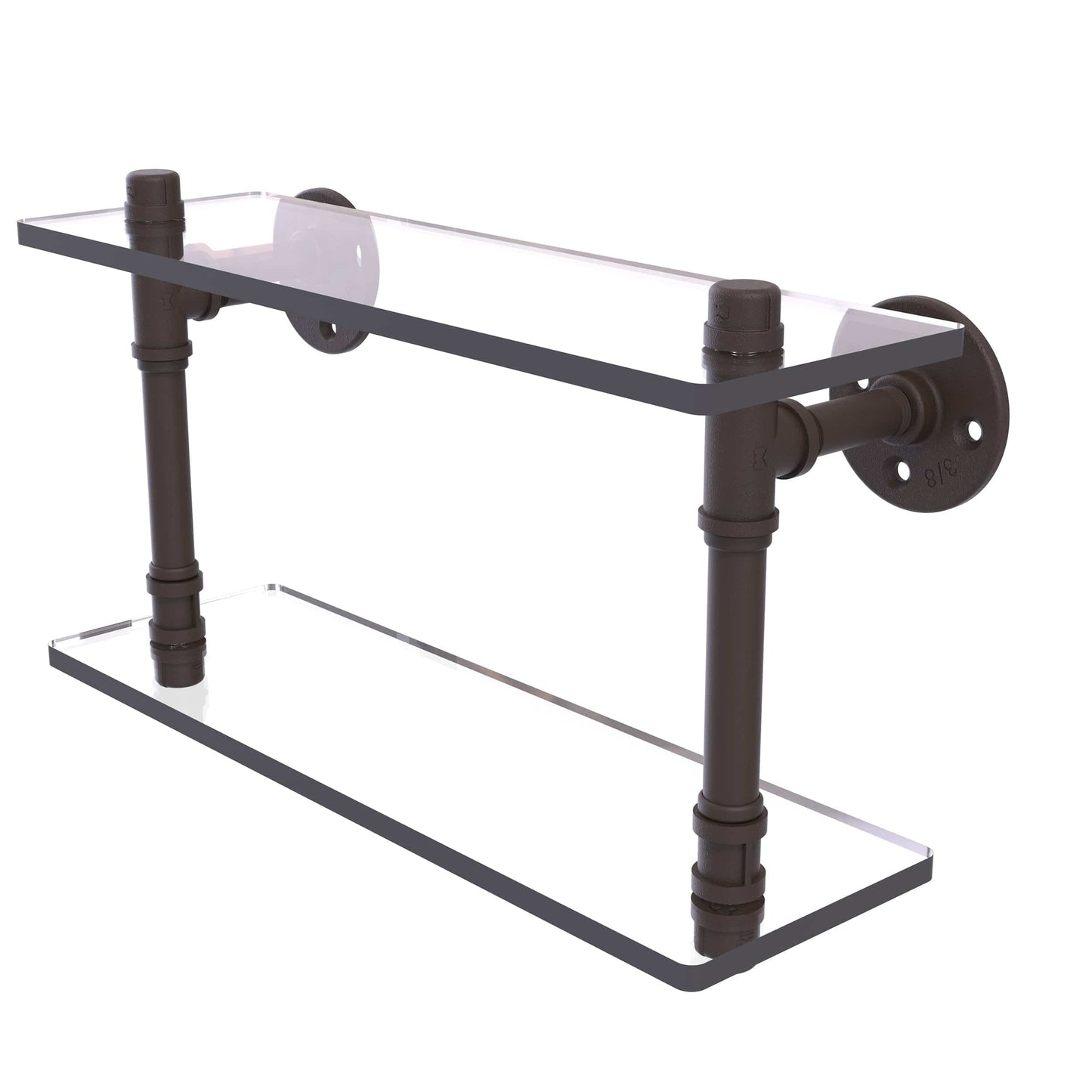  16" Double Glass Shelf, Oil Rubbed Bronze Finish alt 0