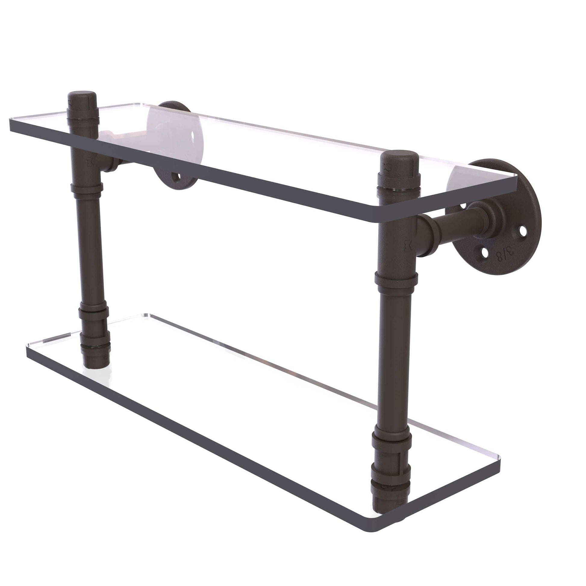  16" Double Glass Shelf, Oil Rubbed Bronze Finish alt 0