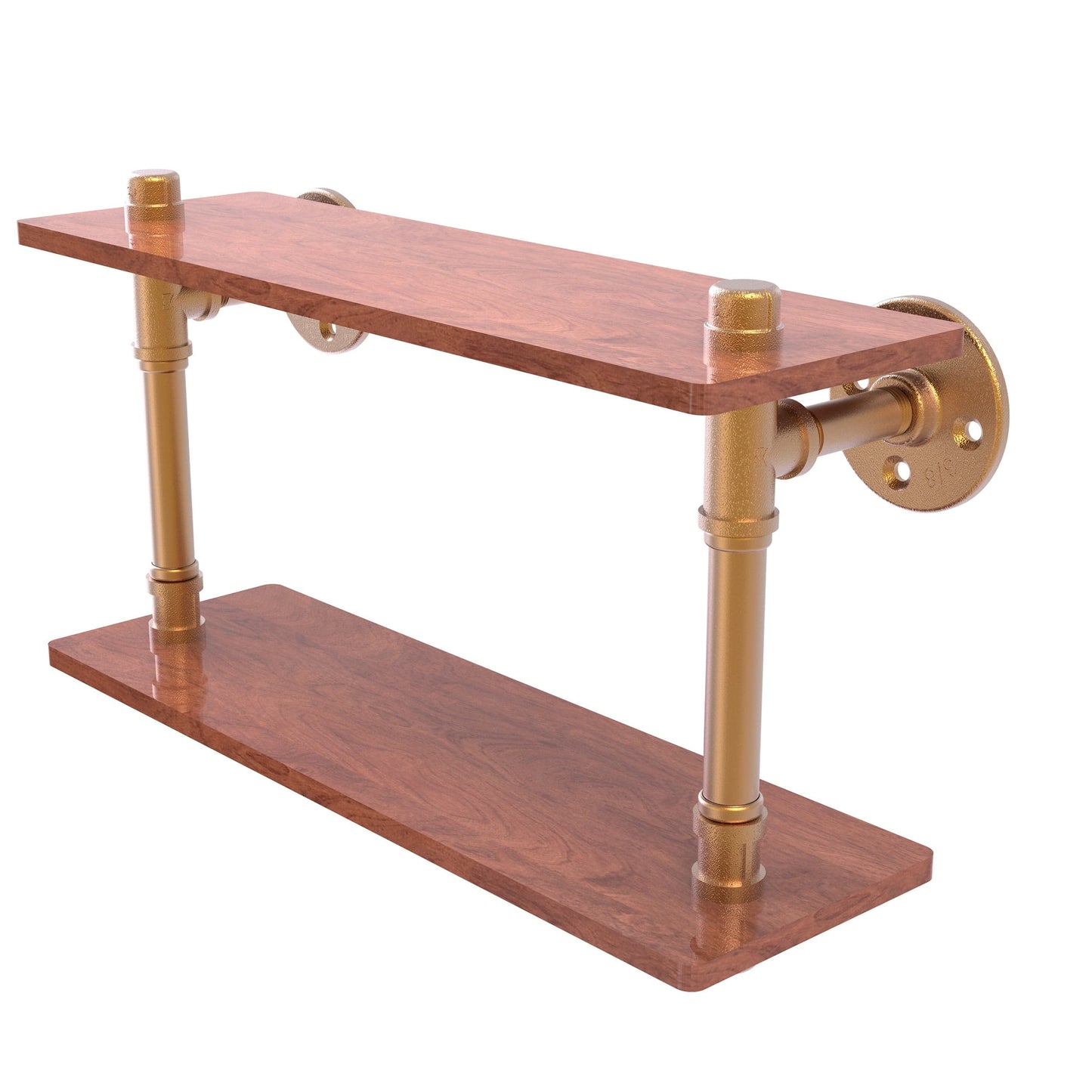  16" Ironwood Double Shelf, Brushed Bronze Finish alt 0