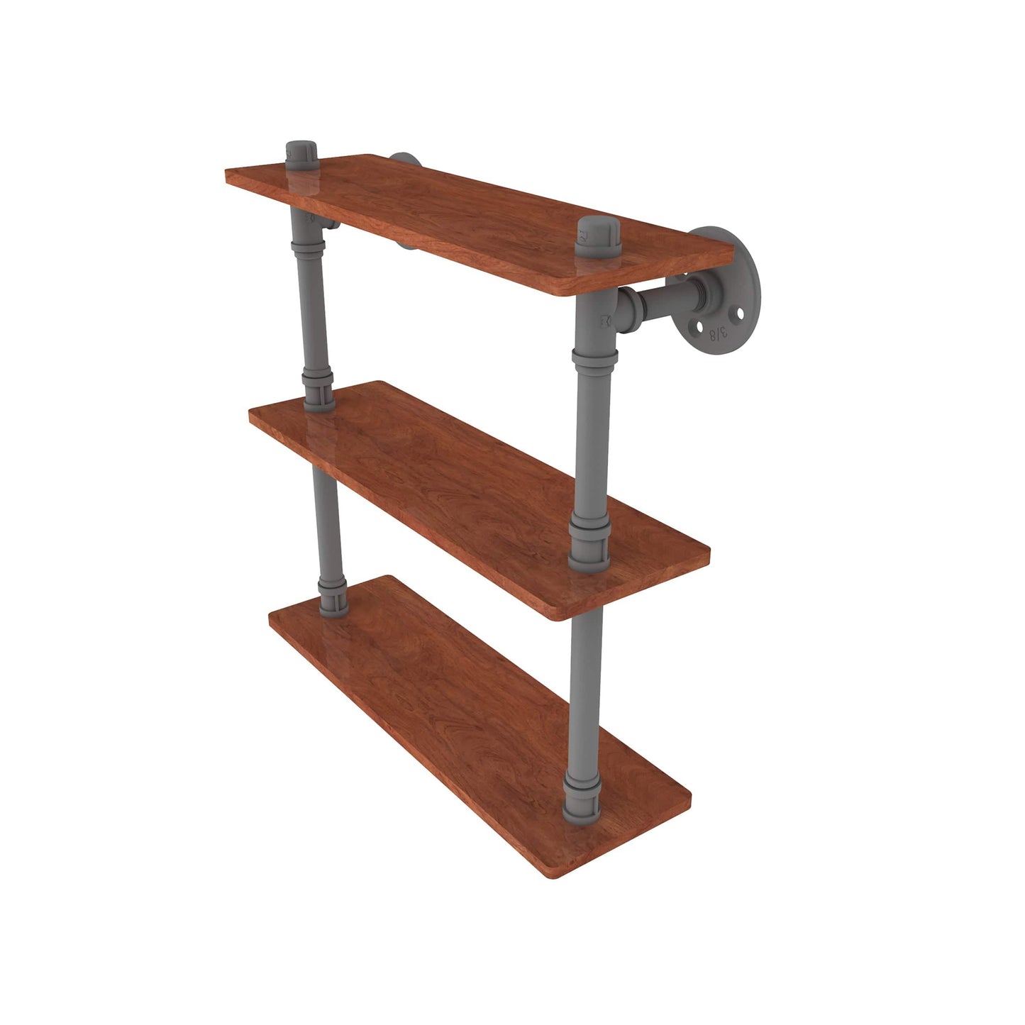  16" Ironwood Triple Shelf, Matt Gray Finish alt 0