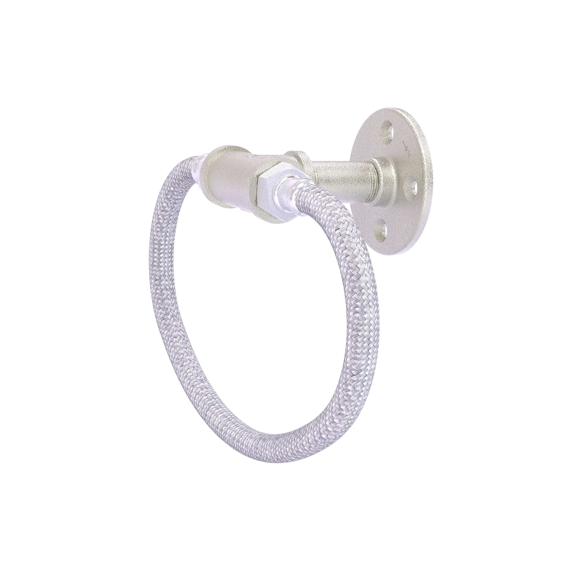  Towel Ring with Stainless Steel Braided Ring, Satin Nickel Finish alt 0