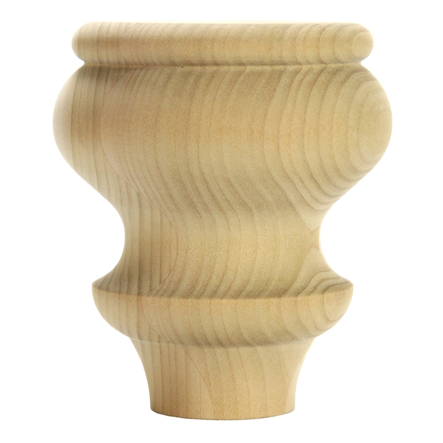 Turned bun feet - 1 pair, Style 37, 4.5"H - Poplar alt 0