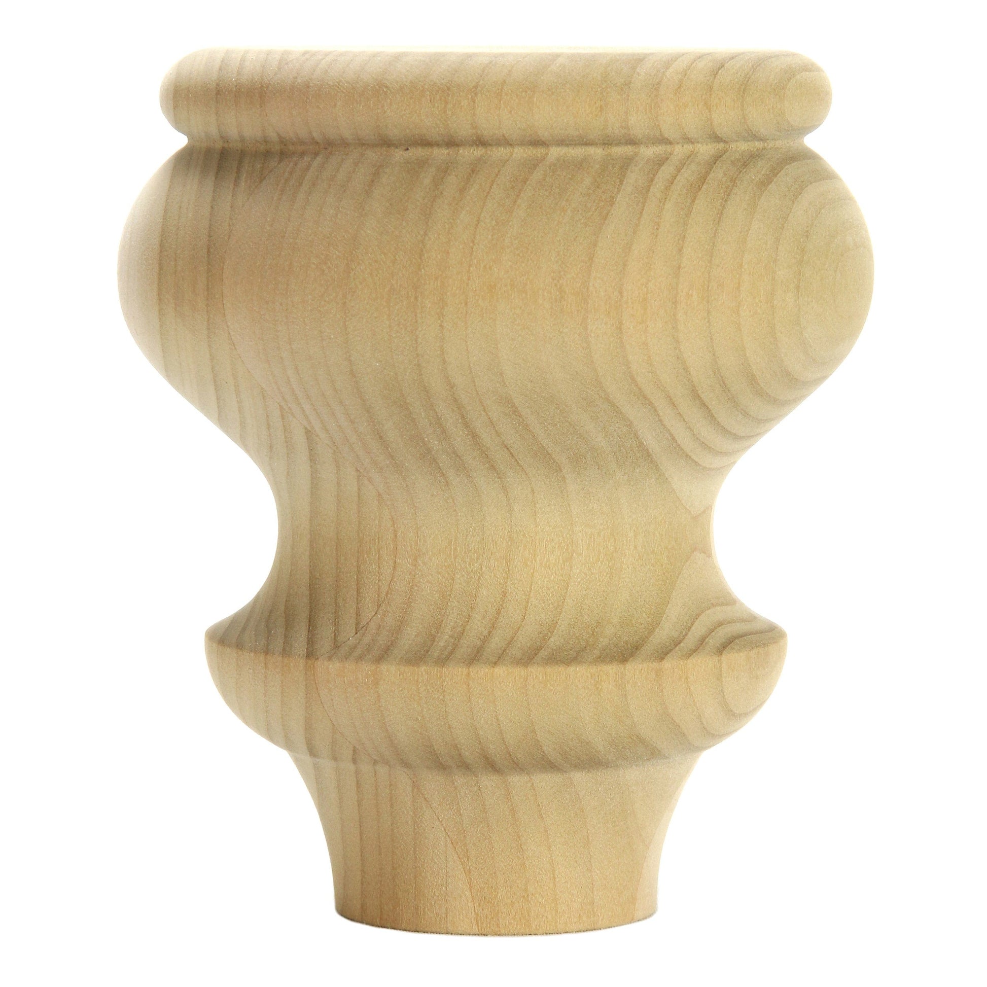 Turned bun feet - 1 pair, Style 37, 4.5"H - Clear Alder alt 0