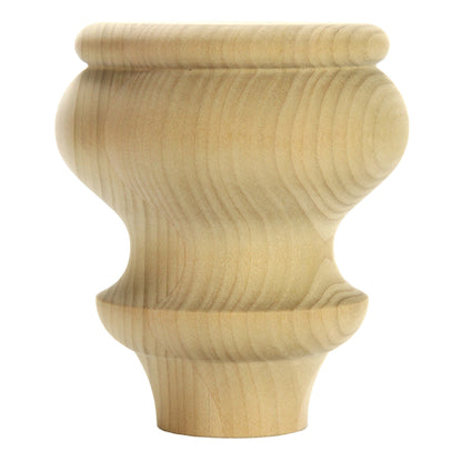 Turned bun feet - 1 pair, Style 37, 4.5"H - Clear Alder alt 0