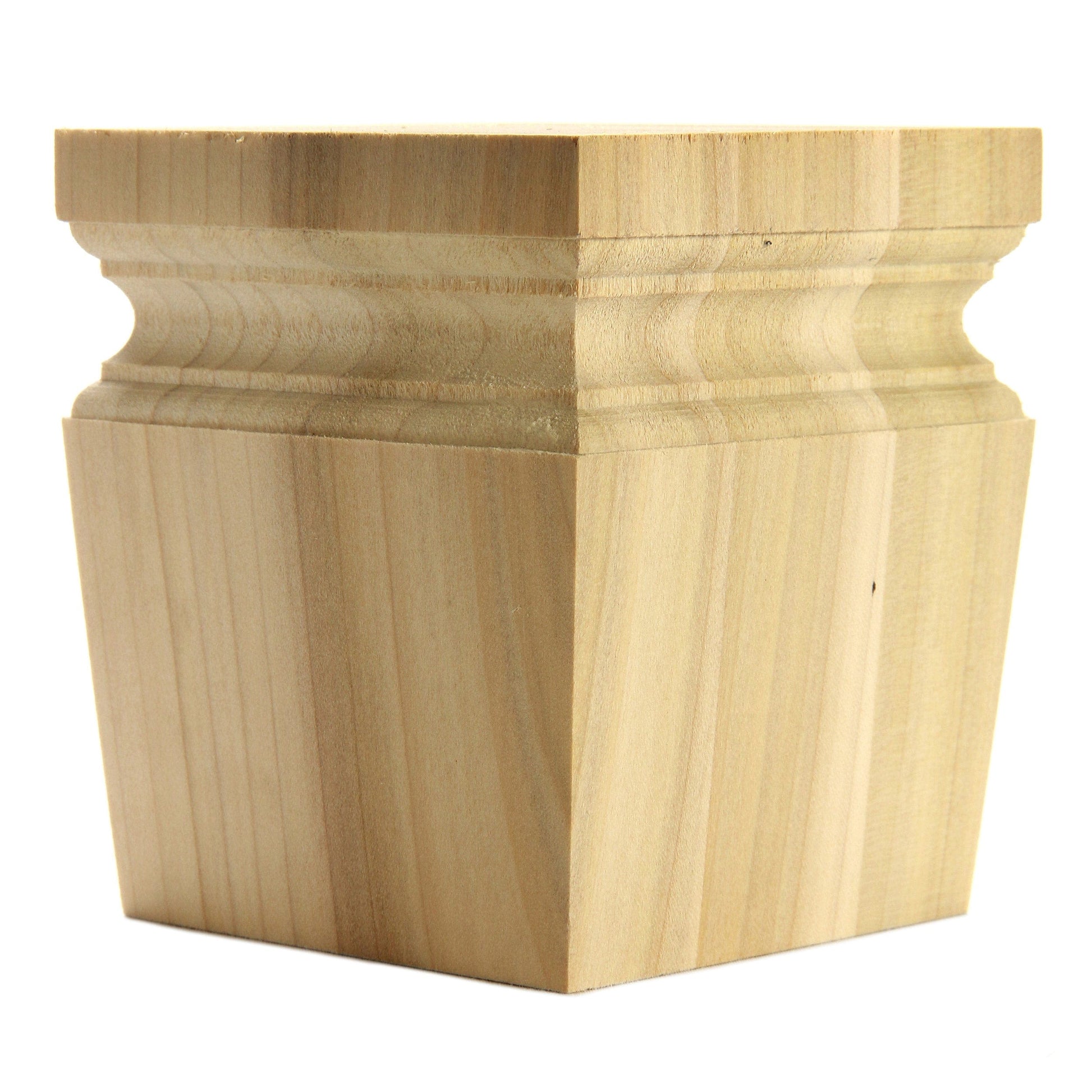 Square bun feet - 1 pair, Style 7, 4.5"H - Mahogany alt 0