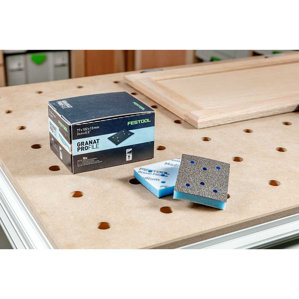 Granat PROfile Foam Abrasive Sheet - 3" x 4" Medium Grit - 10 Pack