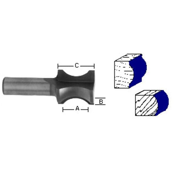 Whiteside 1476 Oval Edge Router Bit - 3/4 Shank, 3/16 Radius | Woodcraft