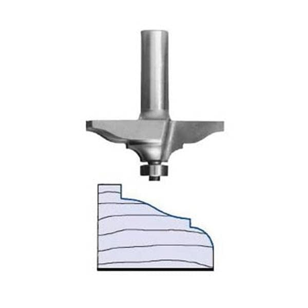 3298 Classical Ogee Table Edge Router Bit 1" PW 2-1/2" D X 3/4" CL X 2-1/2" OL alt 0