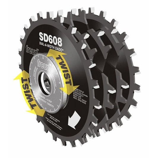 SD608 Circular Saw Dial Dado Blade Set 8" x 5/8" Bore alt 0