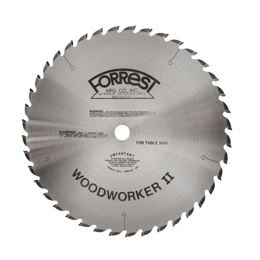 WW12407125 Woodworker II Saw Blade,  12"x 40T, .125" Kerf. x 1" Bore, ATB alt 125