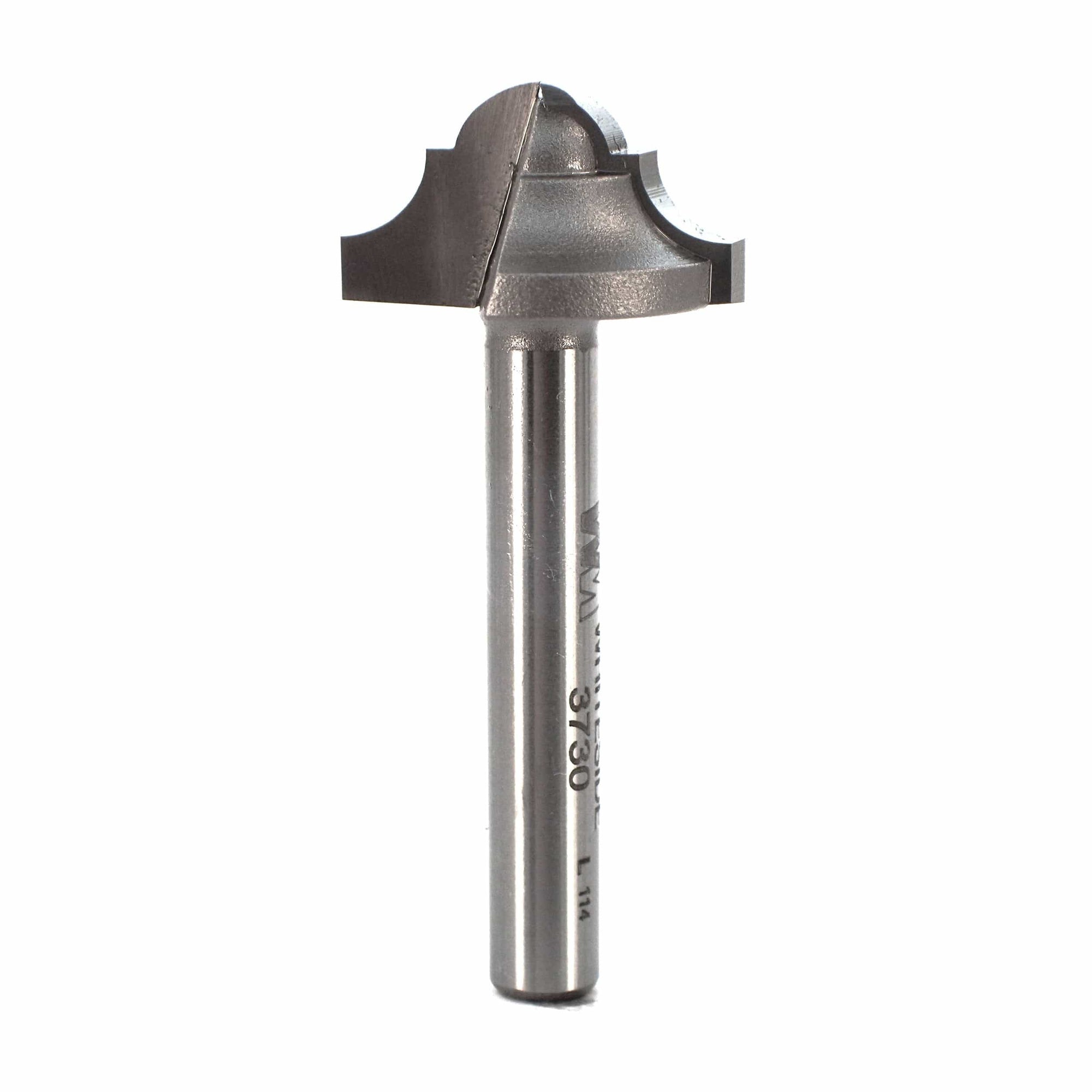 3730 Classical Round Bottom Router Bit 1/4" SH 3/16" R 7/8" D X 1/2" CL X 2" OL alt 0