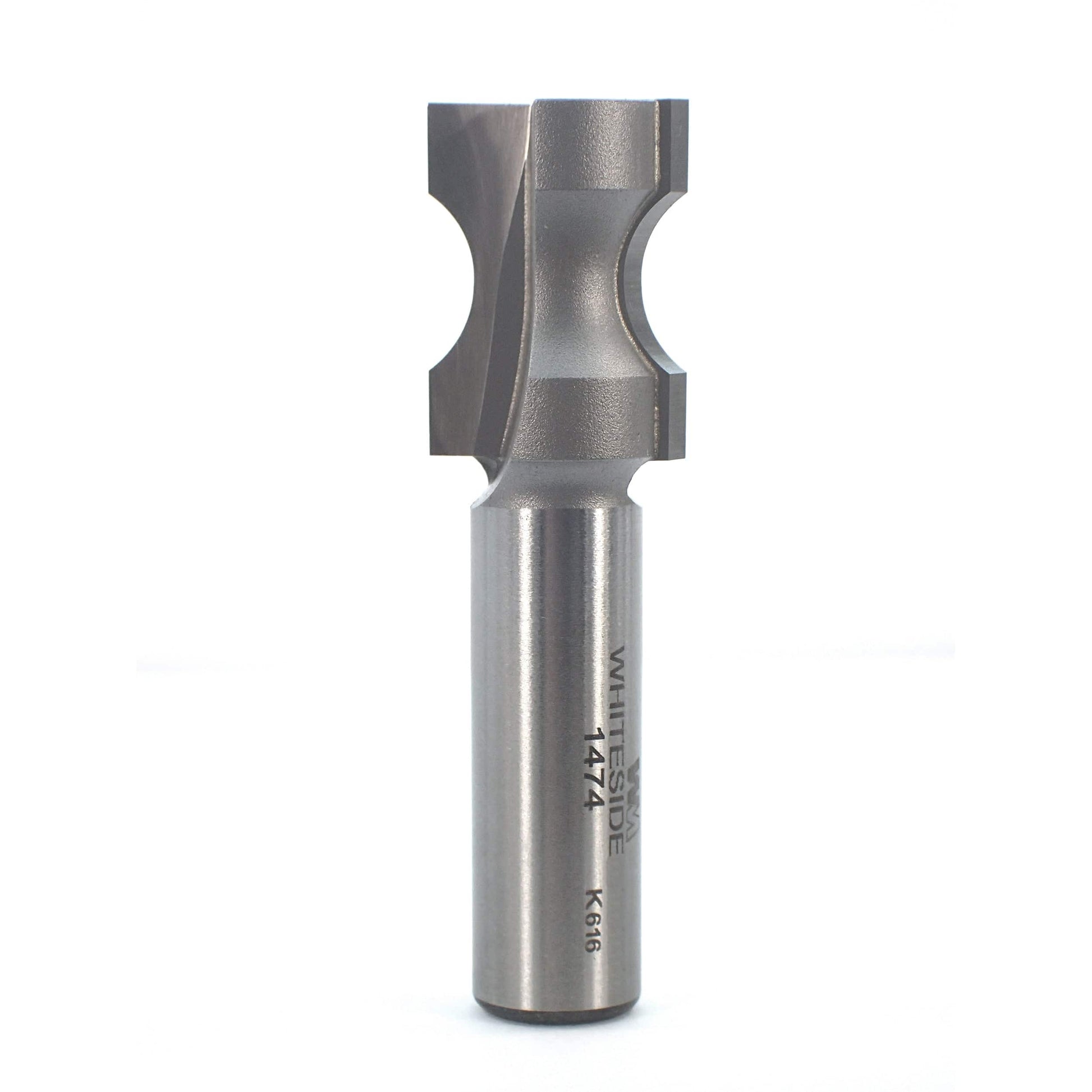 1474 Oval Edge (Half Bull Nose) Router Bit 1/2" A X 1/8" B X 1" CL 3/4" D alt 0